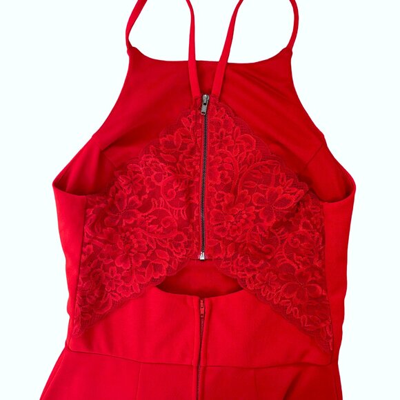 NWT Speechless Lace Back Jumpsuit, Red, Size Medium - Picture 5 of 7